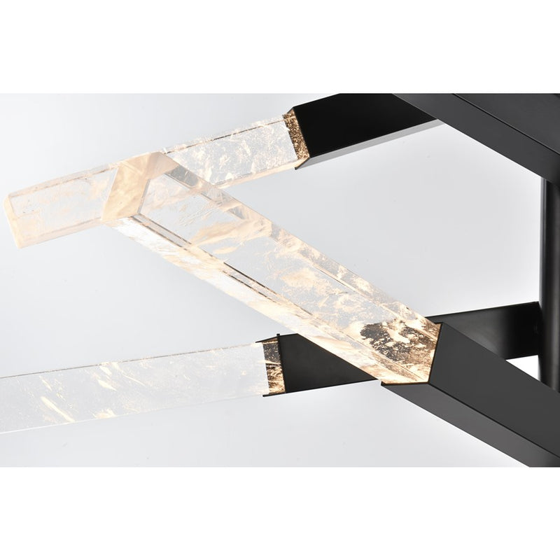 Elegant Lighting Ari 12 Light 48" Pendant, Black/Clear