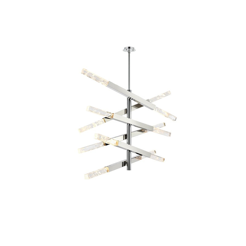 Elegant Lighting Ari 12 Light 48" Pendant, Chrome/Clear
