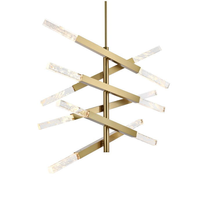 Elegant Lighting Ari 12 Light 48" Pendant, Satin Gold/Clear