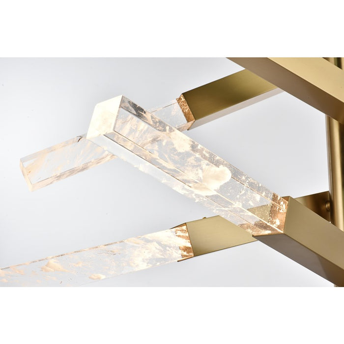 Elegant Lighting Ari 12 Light 48" Pendant, Satin Gold/Clear