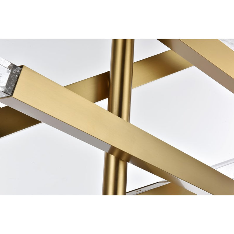 Elegant Lighting Ari 12 Light 48" Pendant, Satin Gold/Clear
