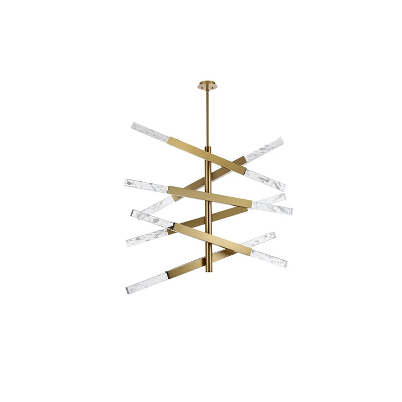 Elegant Lighting Ari 12 Light 48" Pendant, Satin Gold/Clear
