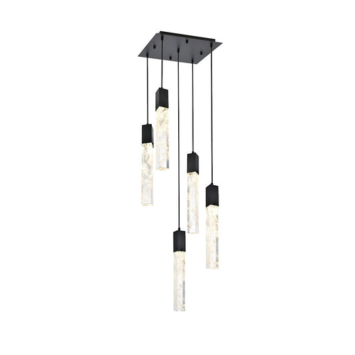 Elegant Lighting Aurora 16" Pendant, Black - 2088D16BK