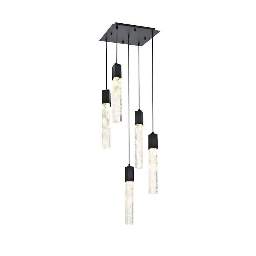 Elegant Lighting Aurora 16" Pendant, Black