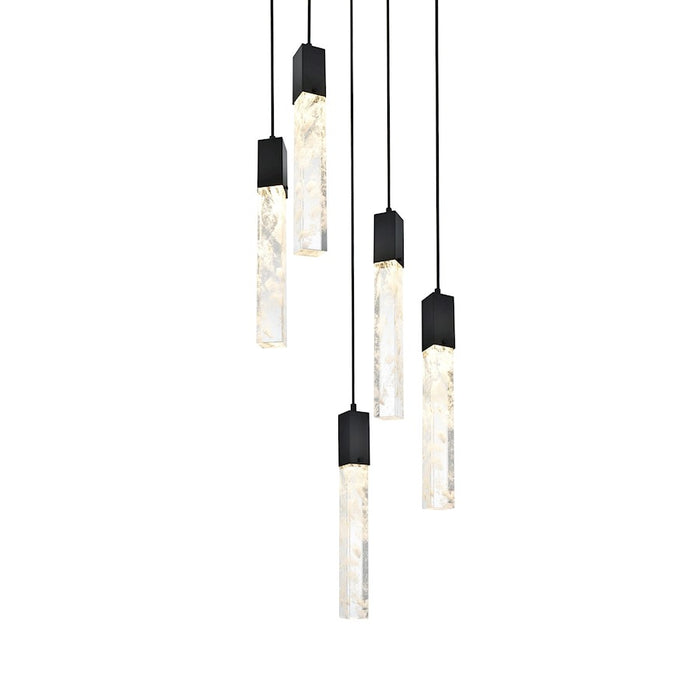 Elegant Lighting Aurora 16" Pendant, Black