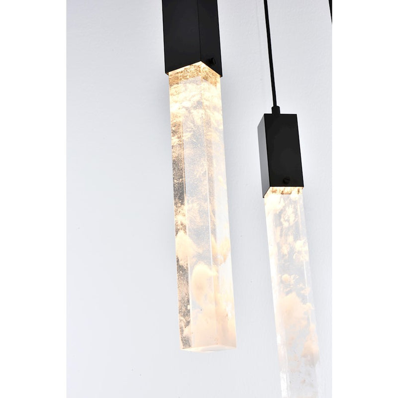 Elegant Lighting Aurora 16" Pendant, Black