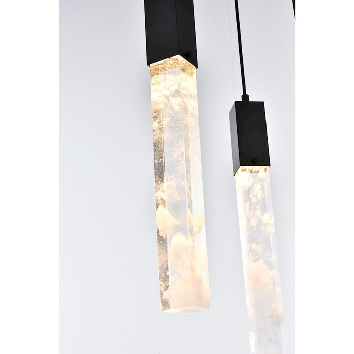 Elegant Lighting Aurora 16" Pendant, Black