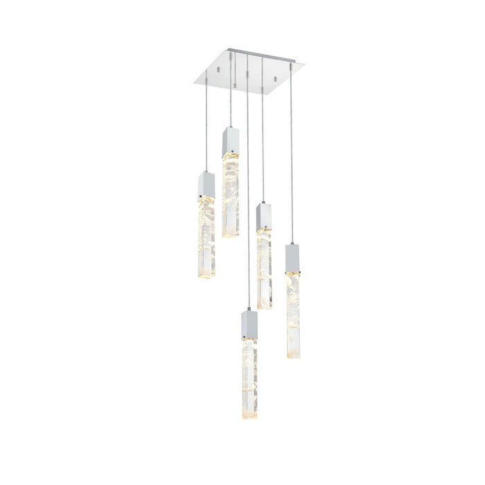 Elegant Lighting Aurora 16" Pendant, Chrome