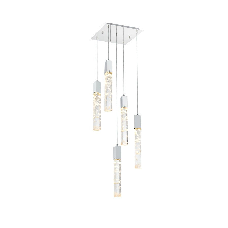 Elegant Lighting Aurora 16" Pendant, Chrome