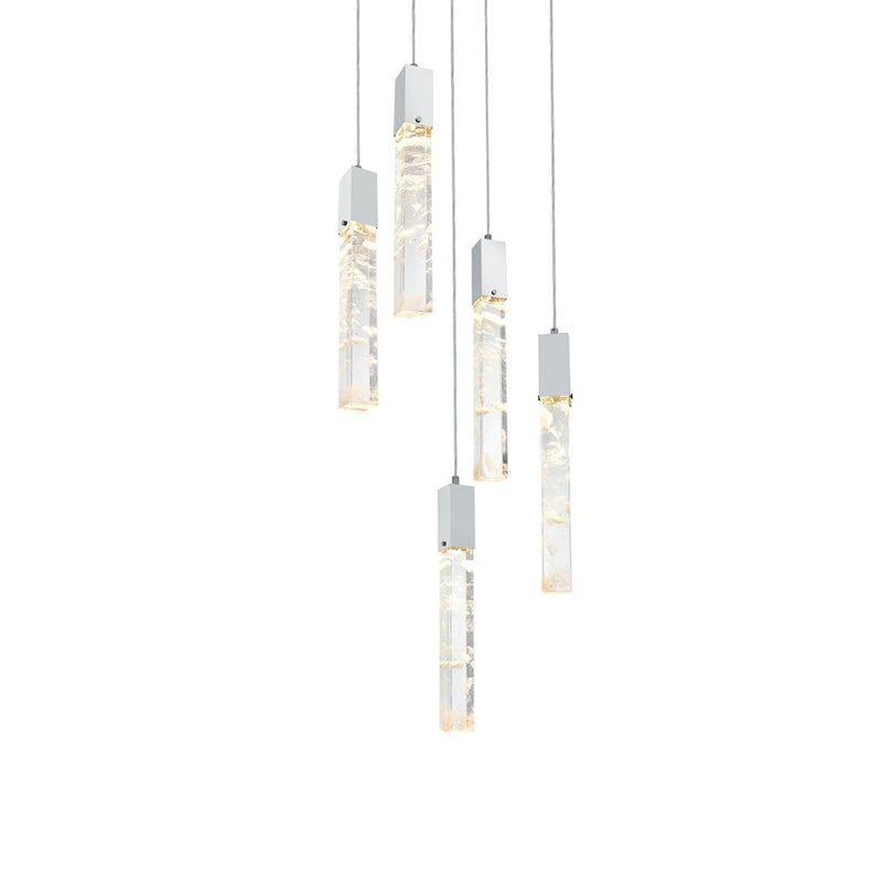 Elegant Lighting Aurora 16" Pendant, Chrome