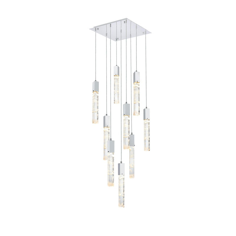 Elegant Lighting Aurora 20" Pendant, Chrome