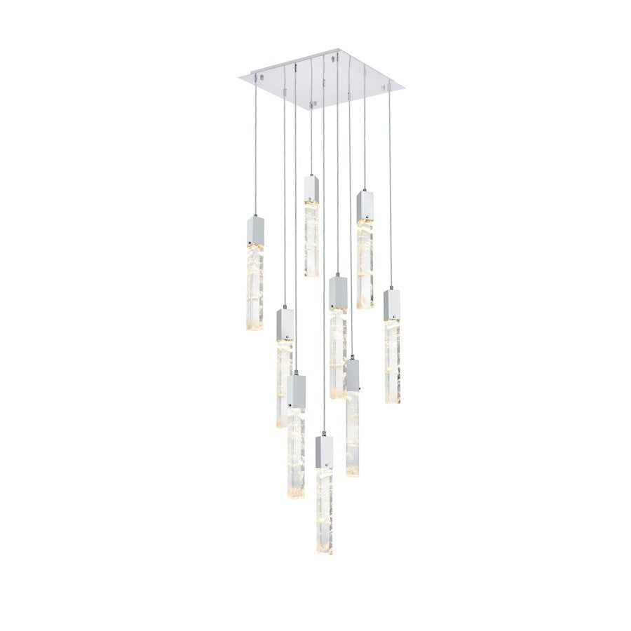 Elegant Lighting Aurora 20" Pendant, Chrome