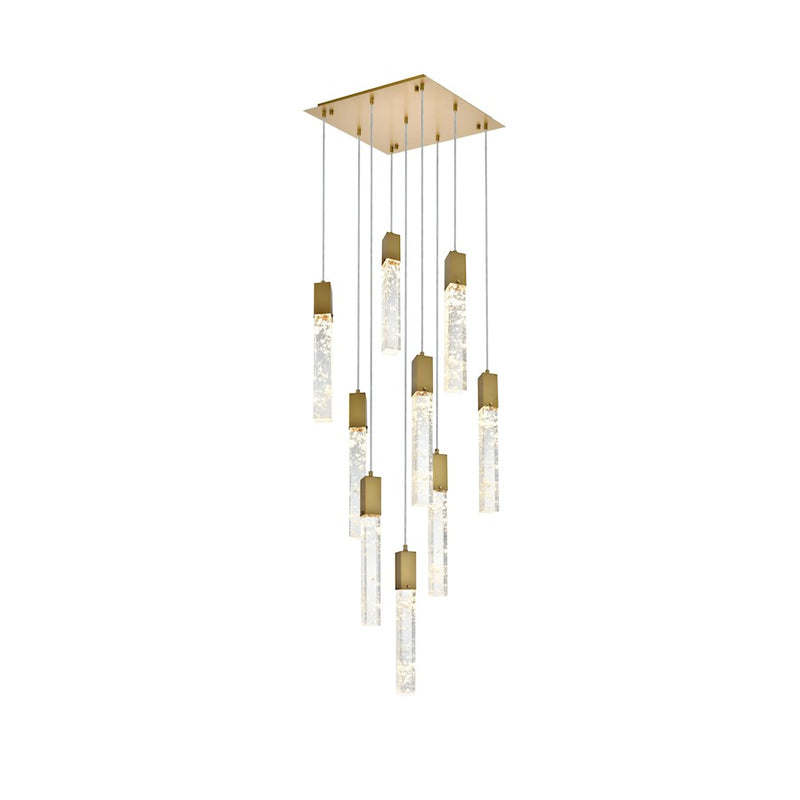 Elegant Lighting Aurora 20" Pendant, Satin Gold