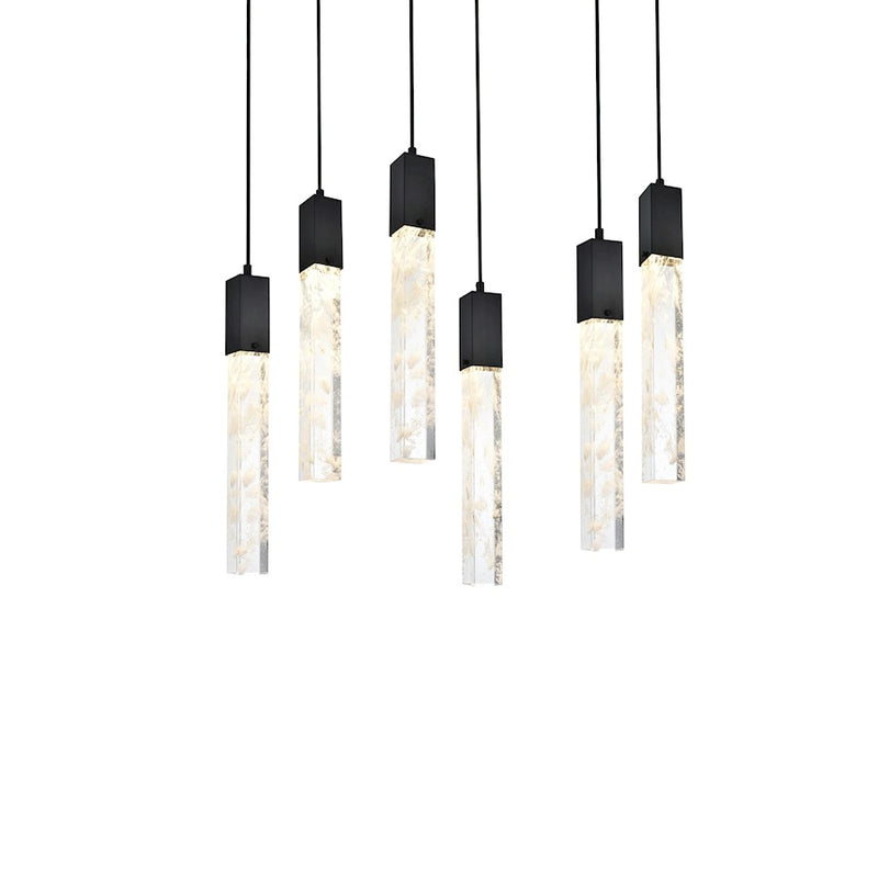 Elegant Lighting Aurora 32" Pendant, Black
