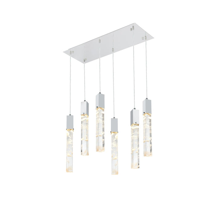 Elegant Lighting Aurora 32" Pendant, Chrome