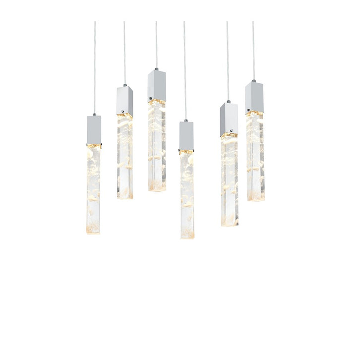 Elegant Lighting Aurora 32" Pendant, Chrome