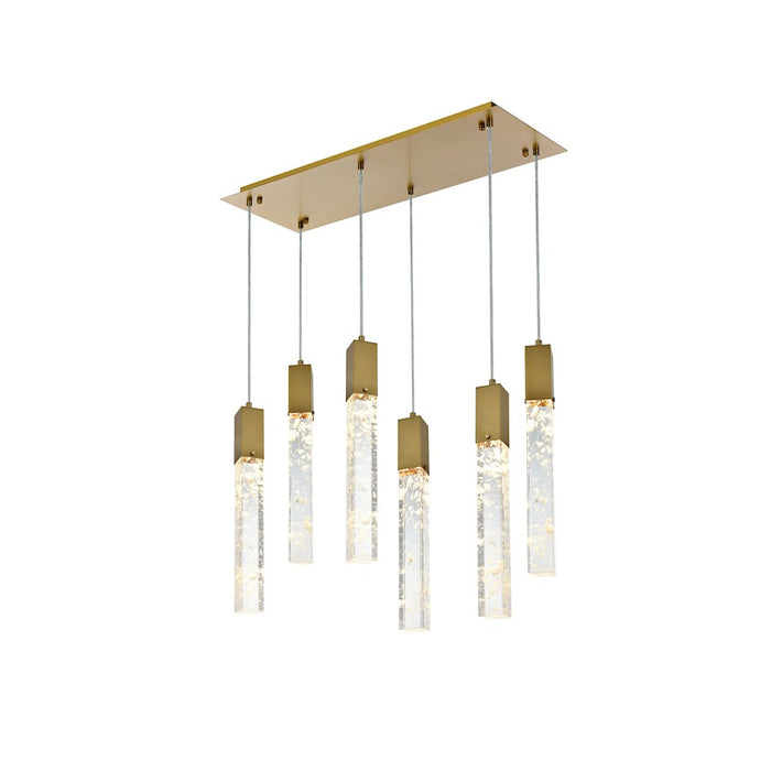Elegant Lighting Aurora 32" Pendant, Satin Gold