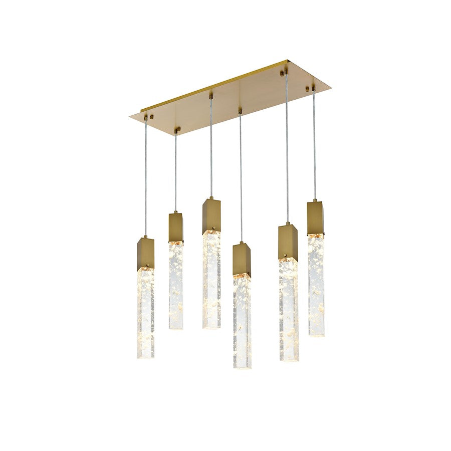 Elegant Lighting Aurora 32" Pendant, Satin Gold