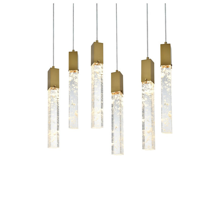 Elegant Lighting Aurora 32" Pendant, Satin Gold