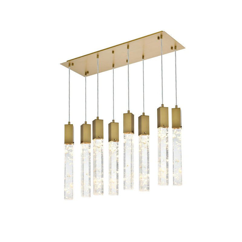 Elegant Lighting Aurora 36" Pendant, Satin Gold