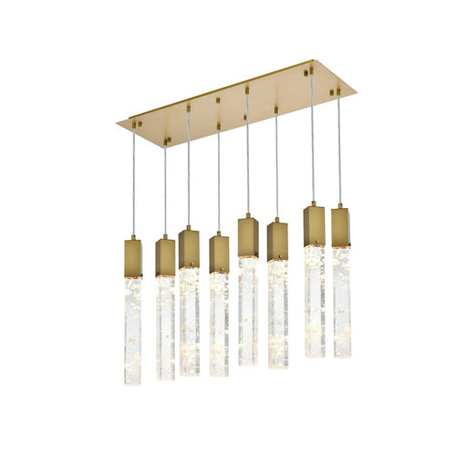 Elegant Lighting Aurora 36" Pendant, Satin Gold - 2088D36SG