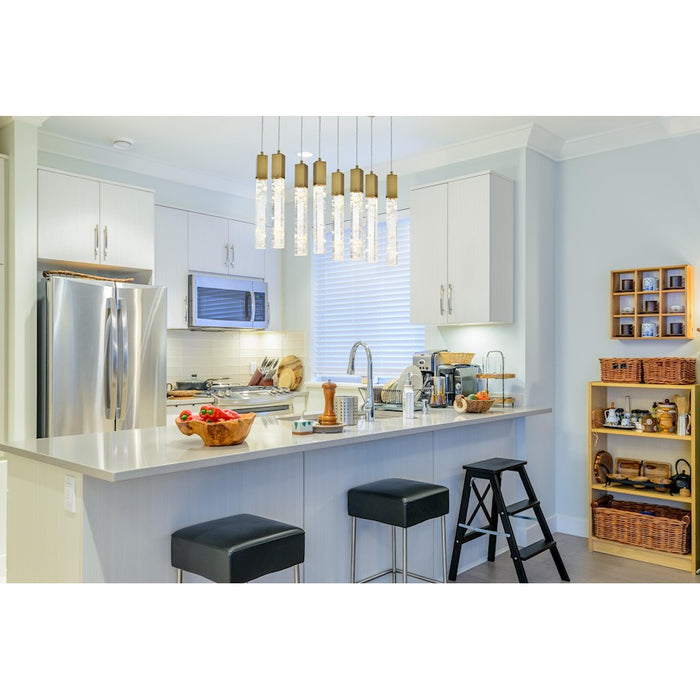 Elegant Lighting Aurora 36" Pendant, Satin Gold