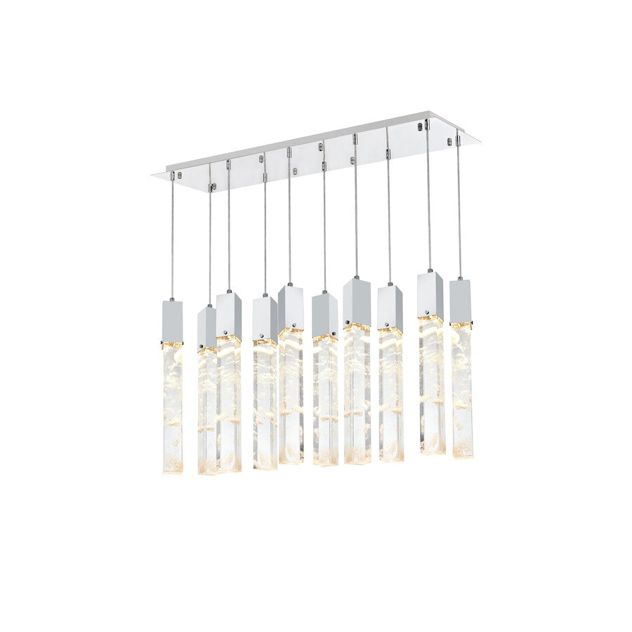 Elegant Lighting Aurora 42" Pendant, Chrome