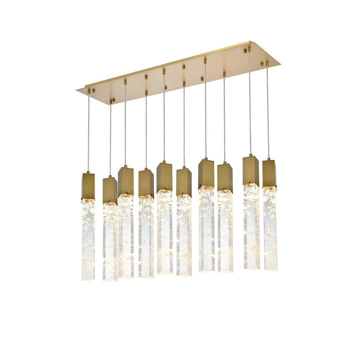 Elegant Lighting Aurora 42" Pendant, Satin Gold