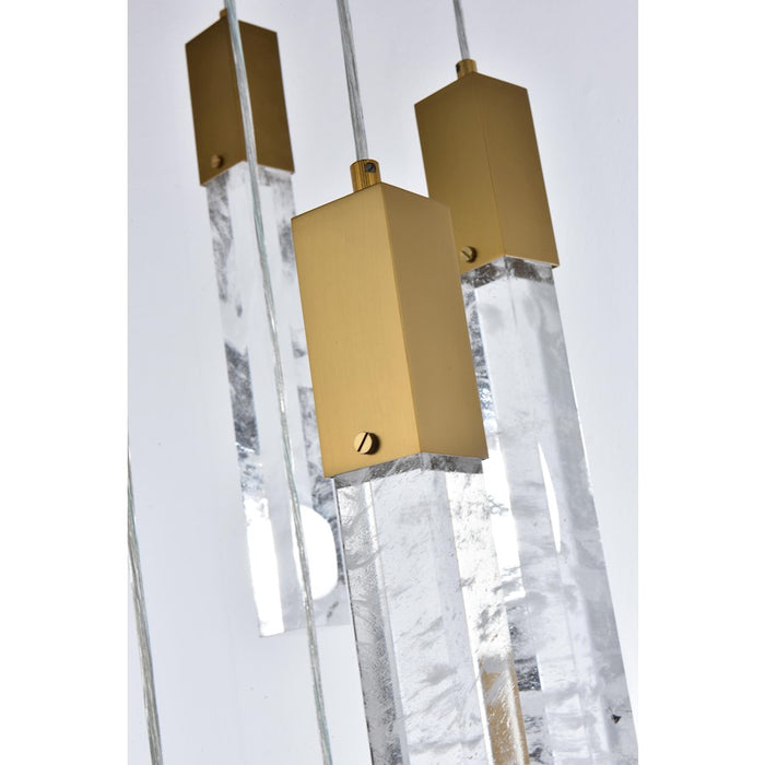 Elegant Lighting Aurora 42" Pendant, Satin Gold