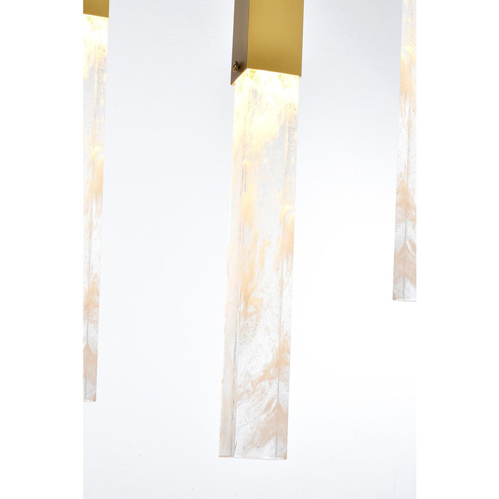 Elegant Lighting Aurora 42" Pendant, Satin Gold