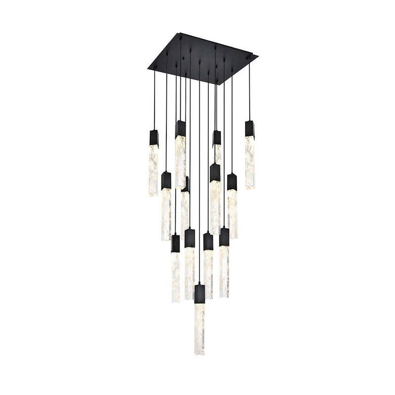 Elegant Lighting Aurora 26" Pendant, Black