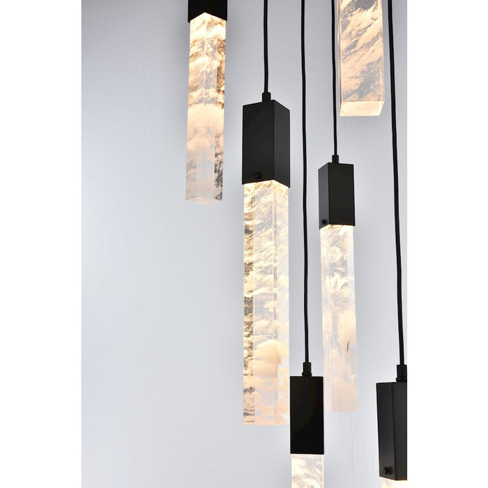 Elegant Lighting Aurora 26" Pendant, Black