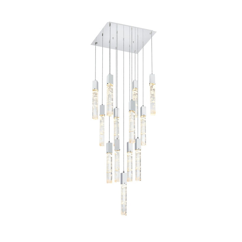 Elegant Lighting Aurora 26" Pendant, Chrome