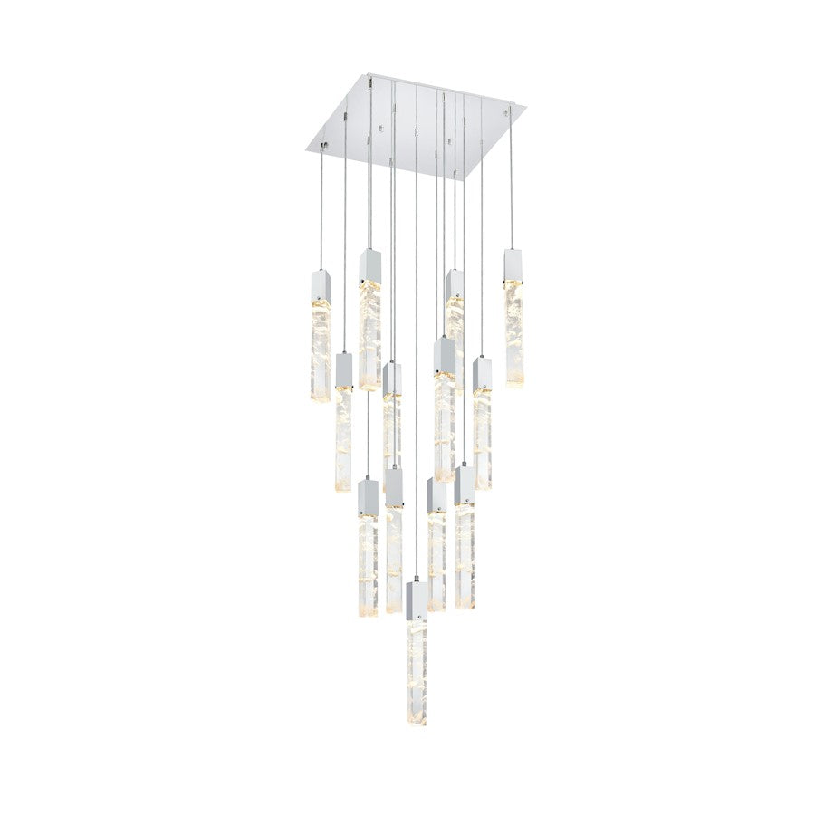 Elegant Lighting Aurora 26" Pendant, Chrome