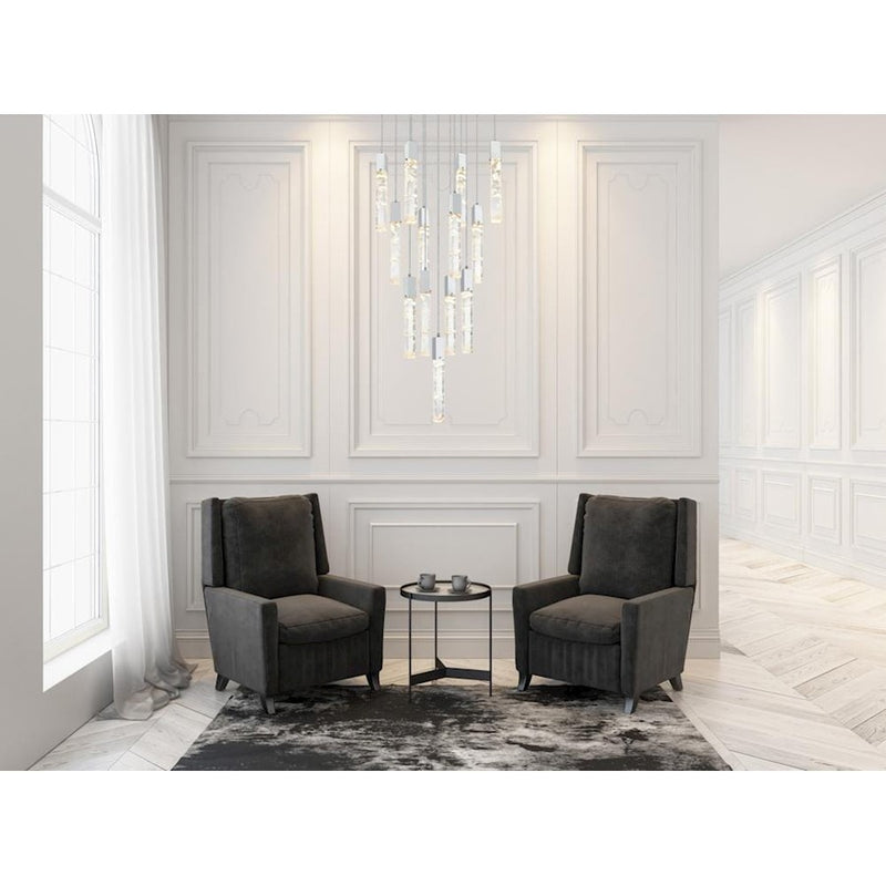 Elegant Lighting Aurora 26" Pendant, Chrome