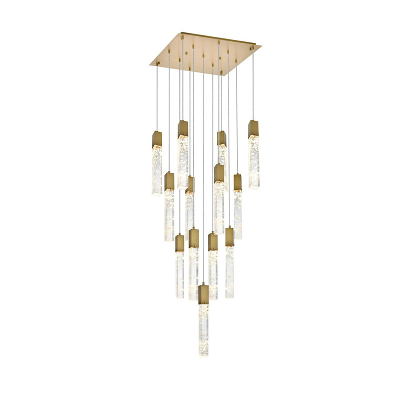 Elegant Lighting Aurora 26" Pendant, Satin Gold