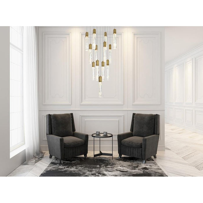 Elegant Lighting Aurora 26" Pendant, Satin Gold