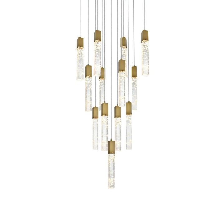 Elegant Lighting Aurora 26" Pendant, Satin Gold