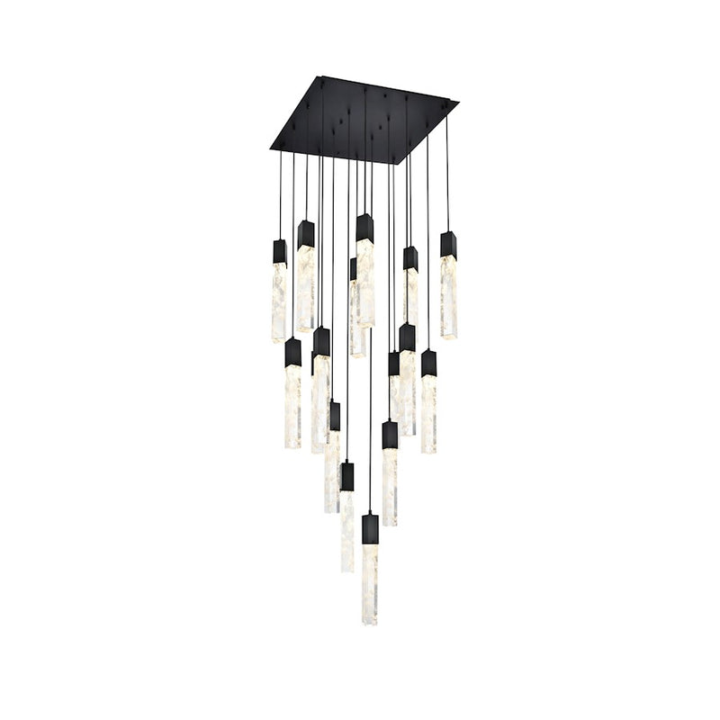 Elegant Lighting Aurora 30" Pendant, Black