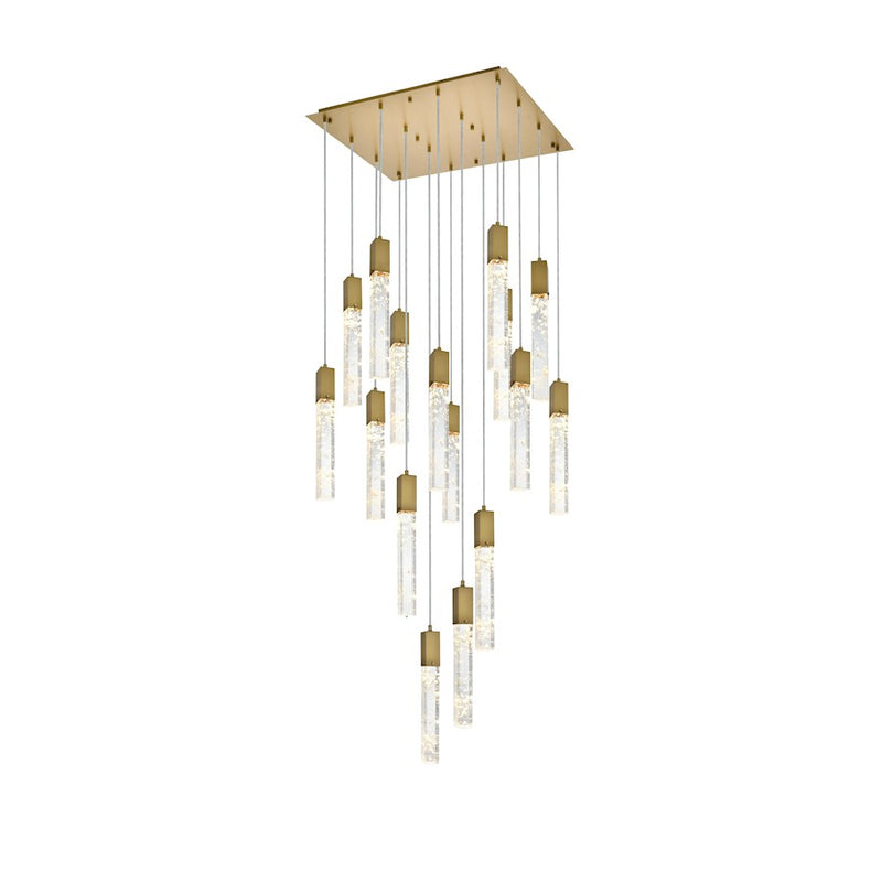 Elegant Lighting Aurora 30" Pendant, Chrome