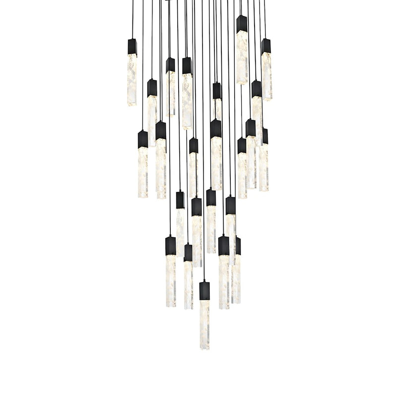 Elegant Lighting 2088 Aurora 36" Chandelier, Black
