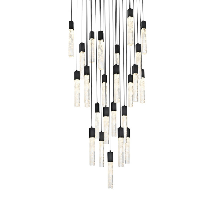 Elegant Lighting 2088 Aurora 36" Chandelier, Black