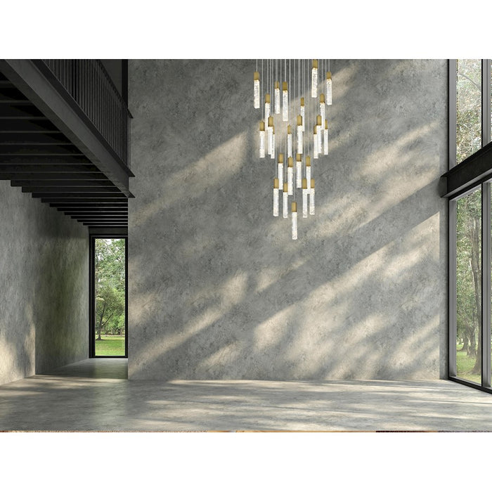 Elegant Lighting 2088 Aurora 36" Chandelier, Satin Gold