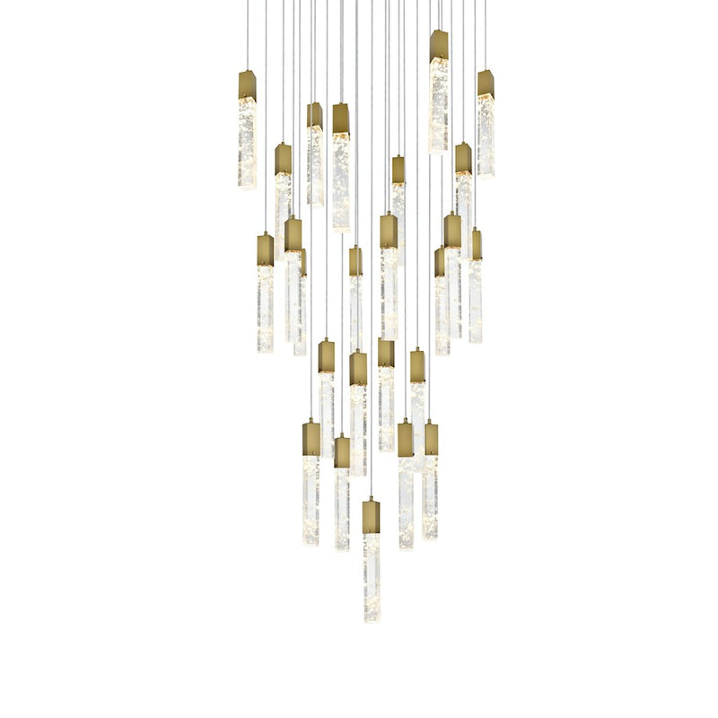 Elegant Lighting 2088 Aurora 36" Chandelier, Satin Gold