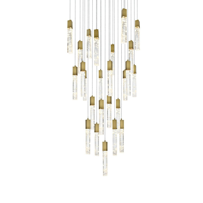 Elegant Lighting 2088 Aurora 36" Chandelier, Satin Gold