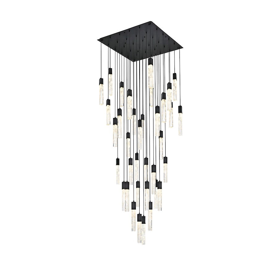 Elegant Lighting 2088 Aurora 42" Chandelier, Black