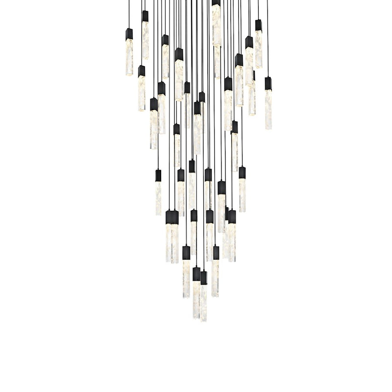 Elegant Lighting 2088 Aurora 42" Chandelier, Black