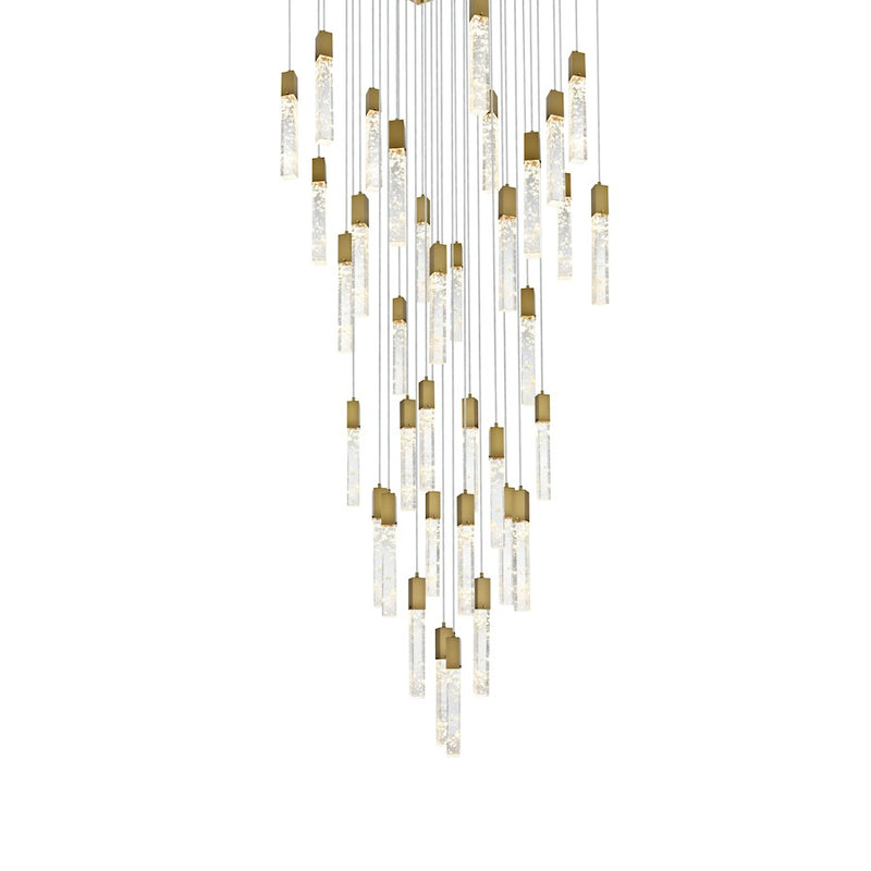 Elegant Lighting 2088 Aurora 42" Chandelier, Satin Gold
