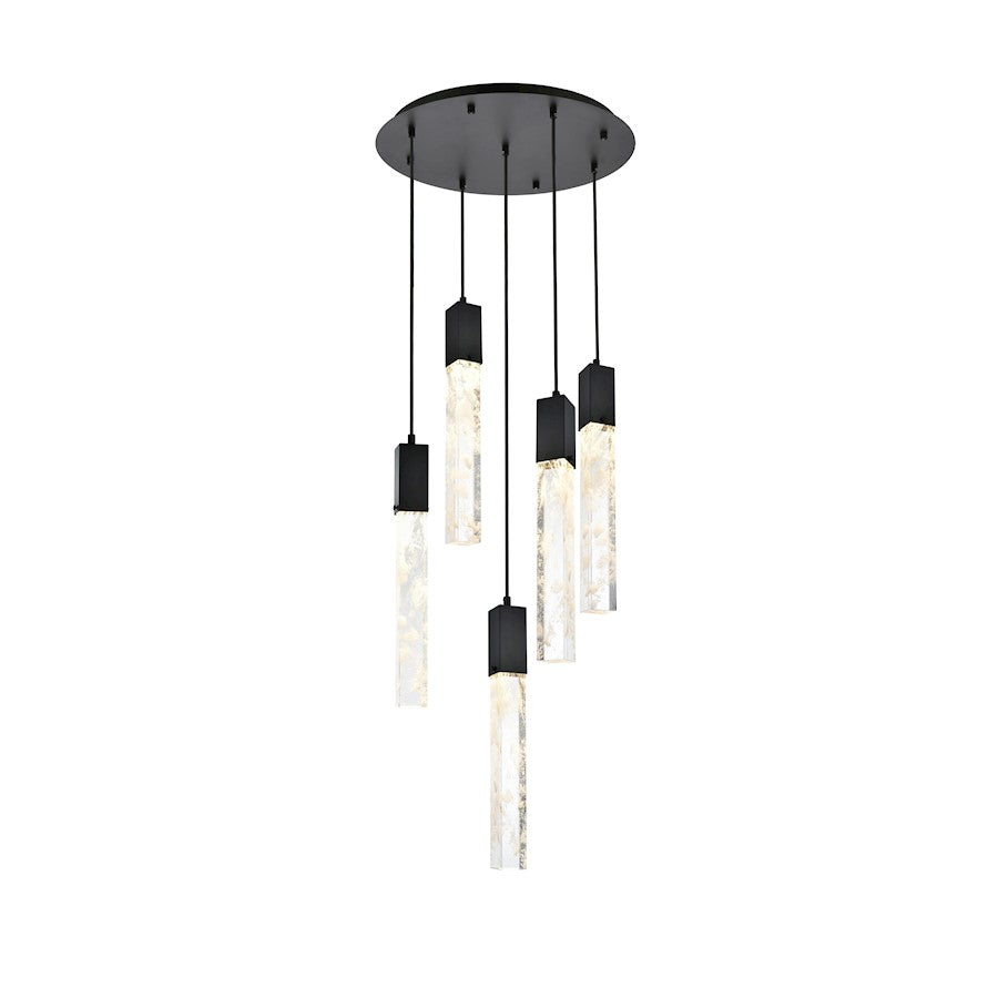 Elegant Lighting Aurora 20" Chandelier, Black