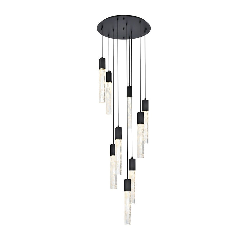 Elegant Lighting Aurora 24" Chandelier, Black